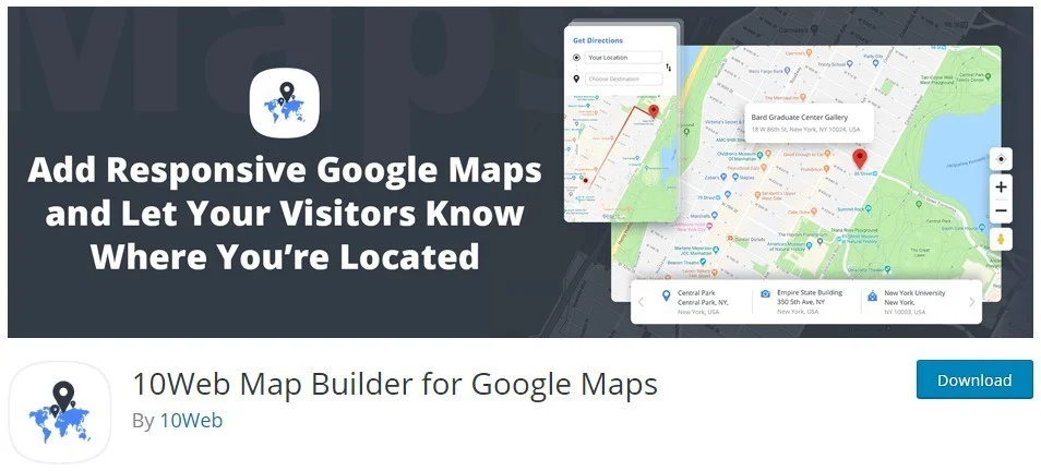 7 Best Free Google Maps Plugins For WordPress 5 10Web Map Builder for Google Maps