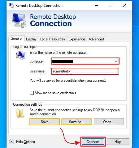 How to connect to your server Using RDP 4 How to connect to your server via RDP from windows 10