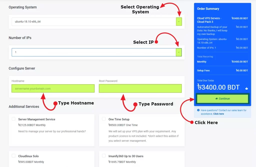 কিভাবে একটি নতুন Cloud VPS server অর্ডার করব? 4 Order VPS 3
